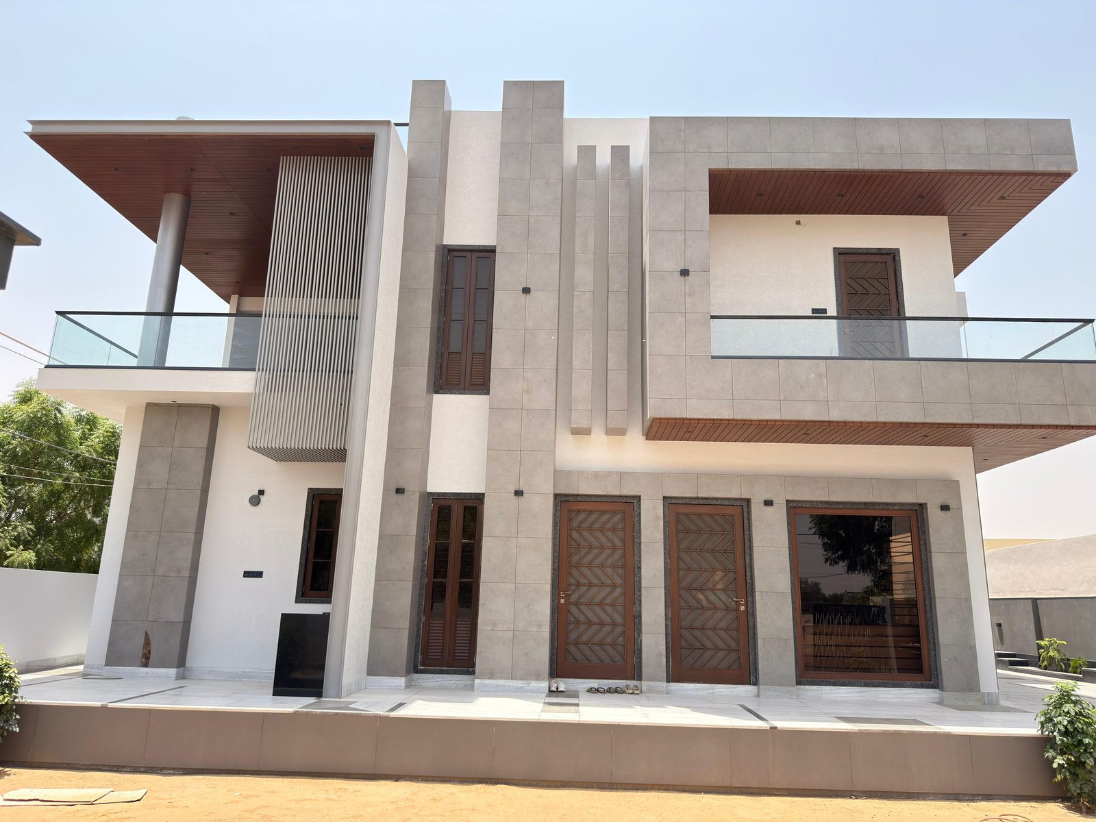 Wood-tone Woodium facade